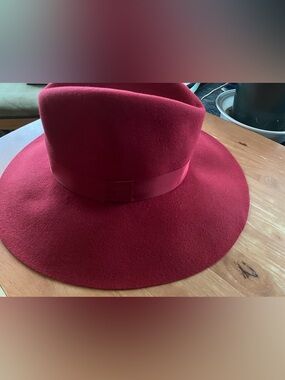 Wide Brim Barcelino Hat in Deep Red